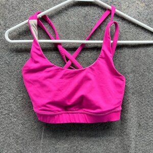 Lululemon Sports Bra Women 0 Pink Crossback Strappy Padded Activewear Yoga